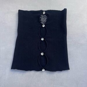 White Fox Boutique black rhinestone cut-out tube top